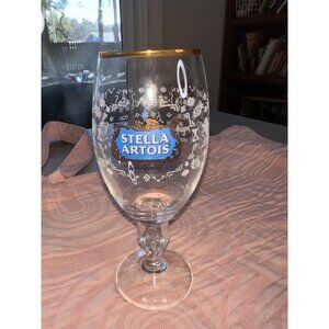 Stella Artois Peru Limited Edition Chalice Glass With Gold Rim & Decorative Etch